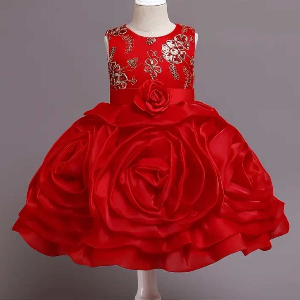 Girls pretty red dress
